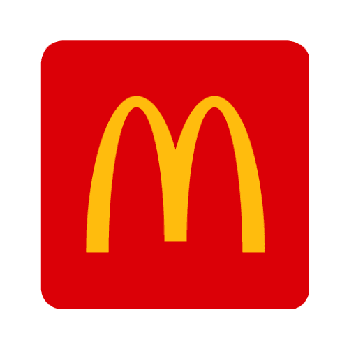 The McDonald's logo, featuring the iconic golden arches in the shape of an "M" on a red square background with rounded corners.