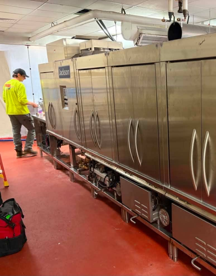 2 commercial ovens by rational stand side by side one 